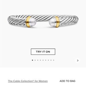 David Yurman classic cable bracelet 7mm gold and silver with pearls